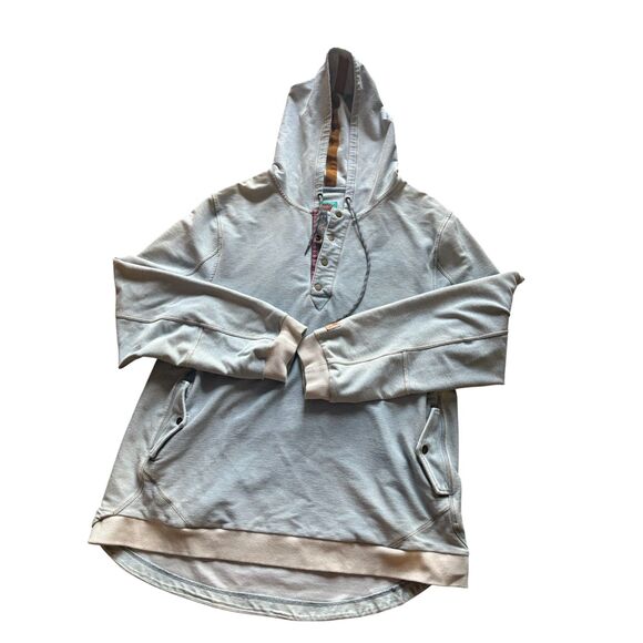 Urban Outfitters Without Walls Quarter Snap Denim Look Hoodie, XL - Picture 1 of 5